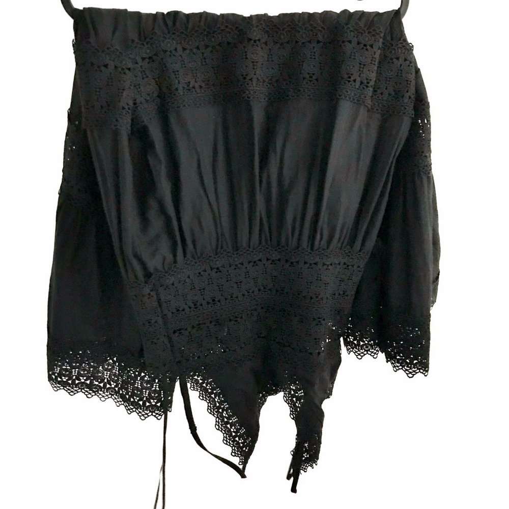 Aqua Black V Neck Lace Dress - Picture 3 of 5